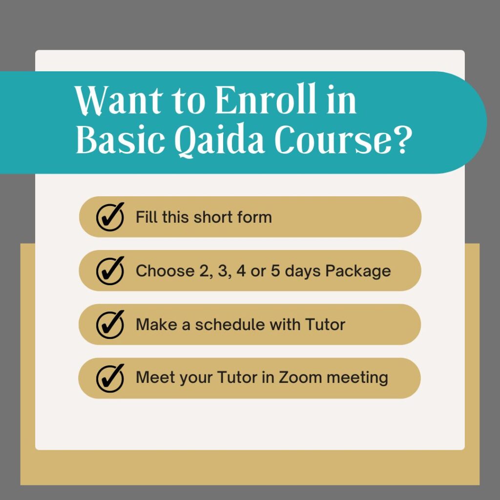 Enroll in Basic Qaidah Course and learn Quran from basic - Qaidah lessons online